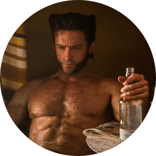 🥃 Wolverine X-Men วูล์ฟเวอรีน, ฮิวจ์ แจ็กแมน, เอ็กซ์เมน, ซูเปอร์ฮีโร่, มาร์เวล, ตัวละครในภาพยนตร์, หนังสือการ์ตูน telegram sticker
