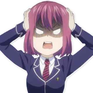 😨 Anime, frustriert, geschockt, Schuluniform, Cartoon telegram sticker