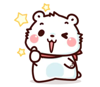 👍 schattig, beer, dier, cartoon, sticker, kawaii, knipoog, duim omhoog telegram sticker