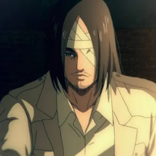 ⚔️ Eren Yeager Attack on Titan anime, character, bandages, man, portrait telegram sticker