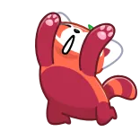 ๐ Panda rosso, Carino, Animale, Cartone animato, Felice, Giocoso telegram sticker