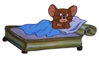 🤚 Jerry Mouse Tom and Jerry Dessin animé, Souris, Lit, En colère, Animation, Personnage telegram sticker