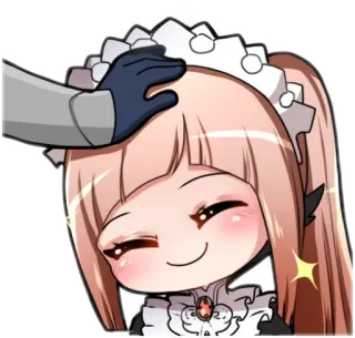 😊 Anime, Maid, Tapinha na cabeça, Fofo, Kawaii, Sorrindo, Feliz, Ilustração whatsapp sticker