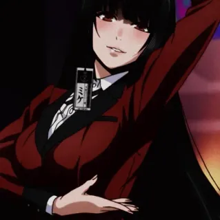 ♥️ Yumeko Jabami Kakegurui ミケ Anime, Fille, Jeu d'argent, Costume rouge, Japonais, Kakegurui, Yumeko Jabami whatsapp sticker