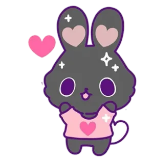 ❤️ кролик, милый, животное, наклейка, зайчик, каваий, сердце telegram sticker