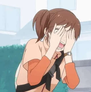 🥡 anime, girl, shy, hiding, embarrassed telegram sticker