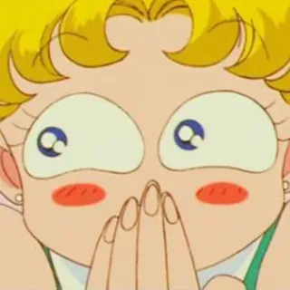 🤭 Sailor Moon anime, terkejut, heran, kartun, karakter, Sailor Moon whatsapp sticker