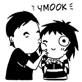 ☺️ чмоок desenho animado, beijo, casal, amor, romântico, fofo whatsapp sticker
