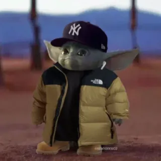 😎 Baby Yoda NEWYORKNICO Baby Yoda, Grogu, New York Yankees, Streetwear, Mode, Kartun, Fan art telegram sticker
