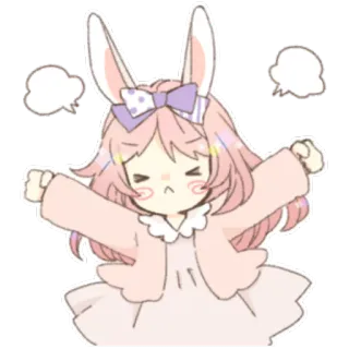 😤 кролик, милый, аниме, каваий, мультфильм telegram sticker