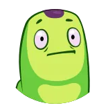 🤨 sticker, cartoon, grün, figur telegram sticker