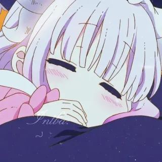 😴 Kanna Kamui Miss Kobayashi's Dragon Maid Intwa アニメ, 可愛い, かわいい, 睡眠, カンナカムイ telegram sticker