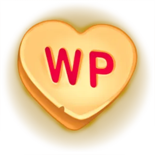 💛 WP WP, cuore, lettera, iniziali, simbolo telegram sticker