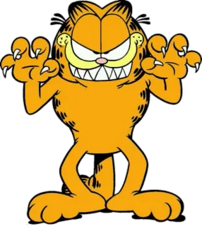 😠 Garfield gato, desenho animado, laranja, garfield, engraçado, assustador telegram sticker