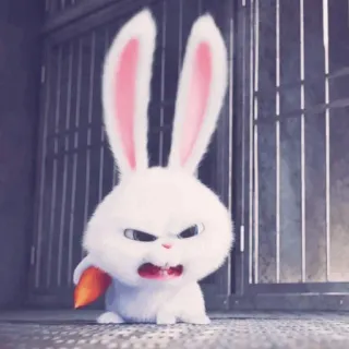 🍧 Snowball The Secret Life of Pets lapin, lapin, en colère, dessin animé, animal de compagnie, animal whatsapp sticker