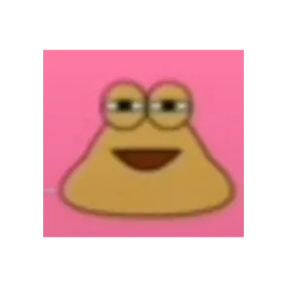 🤤 Pou Pou, バーチャルペット, モバイルゲーム, 茶色の塊, キャラクター, カジュアルゲーム telegram sticker