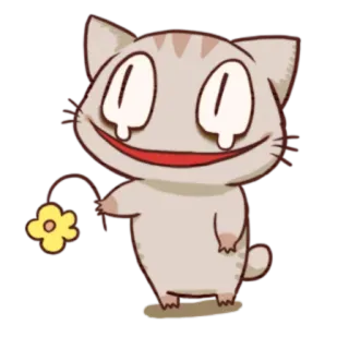 🌼 gato, flor, desenho animado, fofo, animal, adesivo telegram sticker