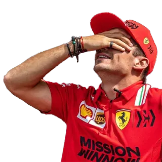 😵 Charles Leclerc formule 1, course, voiture, pilote, ferrari, frustration whatsapp sticker