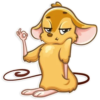 👌 rato, desenho animado, animal, gesto, ok whatsapp sticker