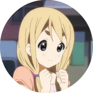 💪 anime, personaggio, ragazza, mugi, k-on whatsapp sticker