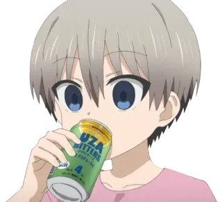 🤯 UZA BITTERS anime, girl, drinking, beverage, uzu, bitters telegram sticker