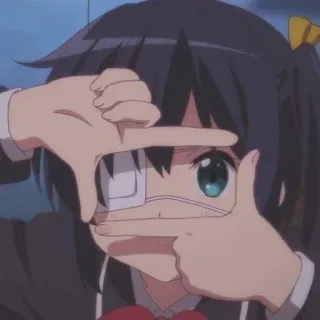🤔 Anime, Gadis, Imut, Karakter, Penutup mata, Gadis anime telegram sticker