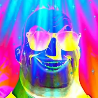 😈 Sr. Incrível, Meme, Psicodélico, Óculos de sol, Colorido whatsapp sticker