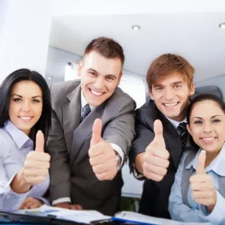 😻 teamwork, business, office, success, thumbs up, people telegram sticker