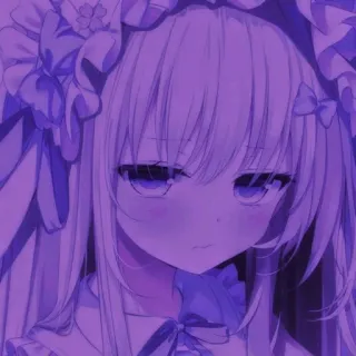 💜 аниме девушка, милый, каваи, аниме, манга, фиолетовый whatsapp sticker