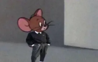 😐 Jerry cartoon, character, mouse, jerry, funny, meme telegram sticker
