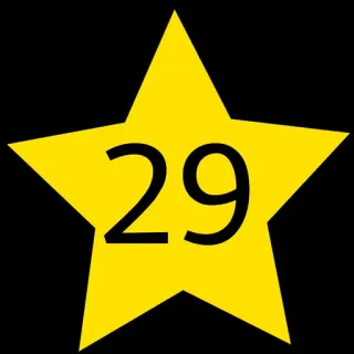 2⃣ 29 bintang, nomor, emas, penghargaan telegram sticker