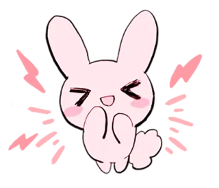 😆 coelho, fofo, animal, coelho, rosa, desenho animado telegram sticker