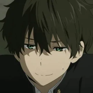🎐 Houtarou Oreki Hyouka anime, character, Houtarou Oreki, Hyouka, animation, Japanese, manga telegram sticker