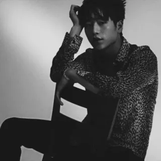 ➖ portrait, man, sitting, black and white, fashion, person telegram sticker