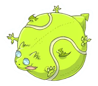 🎾 Drache, Tennisball, Cartoon, Tier, Monster, Hybrid telegram sticker