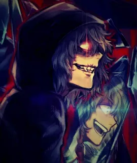 😳 Shigaraki Tomura My Hero Academia anime, villain, character, hoodie, fanart, evil telegram sticker