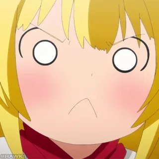 ⚔️ Anime, Uitdrukking, Leuk, Meisje, Blozen, Cartoon telegram sticker