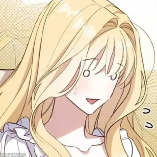 🤍 Anime, Femme, Visage, Blond, Dessin animé, Expression telegram sticker
