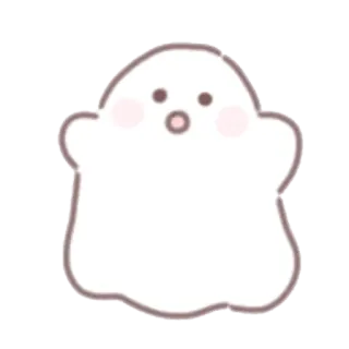 👻 mignon, fantôme, kawaii, effrayant, dessin animé, halloween, autocollant telegram sticker