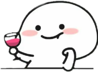 😉 cute, cartoon, beverage, drinking, red wine, wine glass telegram sticker