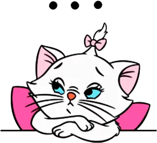 🙂 Marie The Aristocats кот, мультфильм, дисней, милый, котенок, грустный telegram sticker
