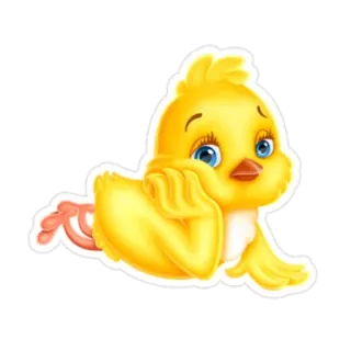 🙄 цыпленок, птица, милый, желтый, мультфильм telegram sticker