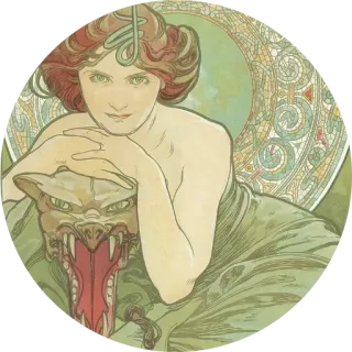 🌺 Drache, Frau, Jugendstil, Mythologie, Fantasy, Monster telegram sticker