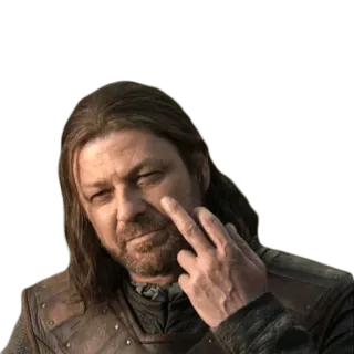 🖕 Ned Stark Game of Thrones game of thrones, ned stark, dedo do meio, sean bean, série de tv telegram sticker