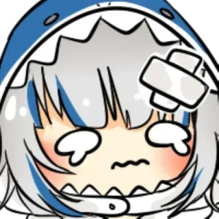 😌 Gawr Gura Gawr Gura, VTuber, Tubarão, Anime, Kawaii, Fofo telegram sticker