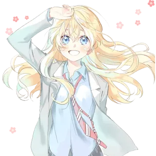 🌸 anime, girl, blonde, smile, portrait, cute telegram sticker
