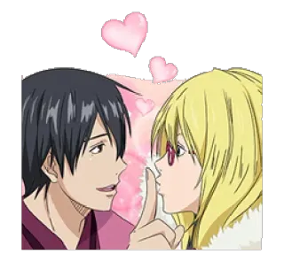 ❤ Anime, Amor, Pareja, Romance, Corazones telegram sticker