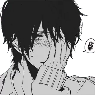 😓 anime, blush, boy, sad, manga, upset telegram sticker
