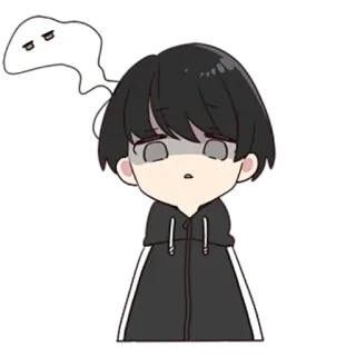 🧐 Anime, Triste, Chibi, Cartone animato, Emozione, Carino telegram sticker