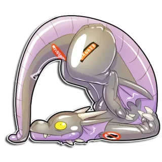 😅 DANGER dragon, inflatable, cartoon, fantasy, sticker telegram sticker